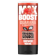 ORIGINAL SOURCE MAX BOOST GUARANA & GRAPEFRUIT SHOWER GEL 400ML