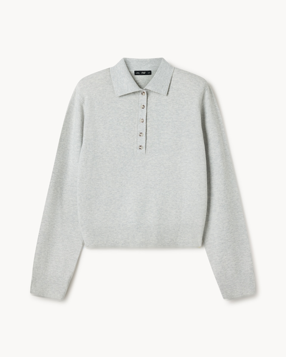 image 1 of F&F Collared Jumper in Grey