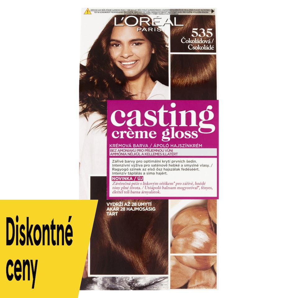L'Oréal Paris Casting Creme Gloss, semipermanentná farba 535 ČOKOLÁDOVÁ, 48 +72 +60 ml