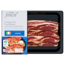 Tesco Finest 4 Sugar Pit Unsmoked Irish Bacon Belly Slices 240g