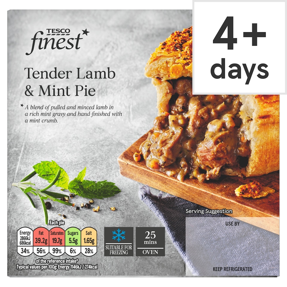 Tesco Finest Lamb & Mint Pie 250g