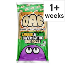Juvela OAF Gluten Free Cheese and Herb Super Softie 2 Sub Rolls