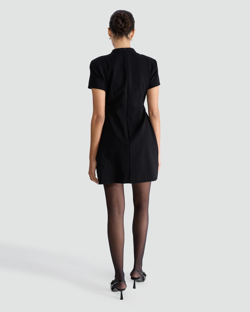 image 1 of F&F Short Sleeve Mini Dress in Black
