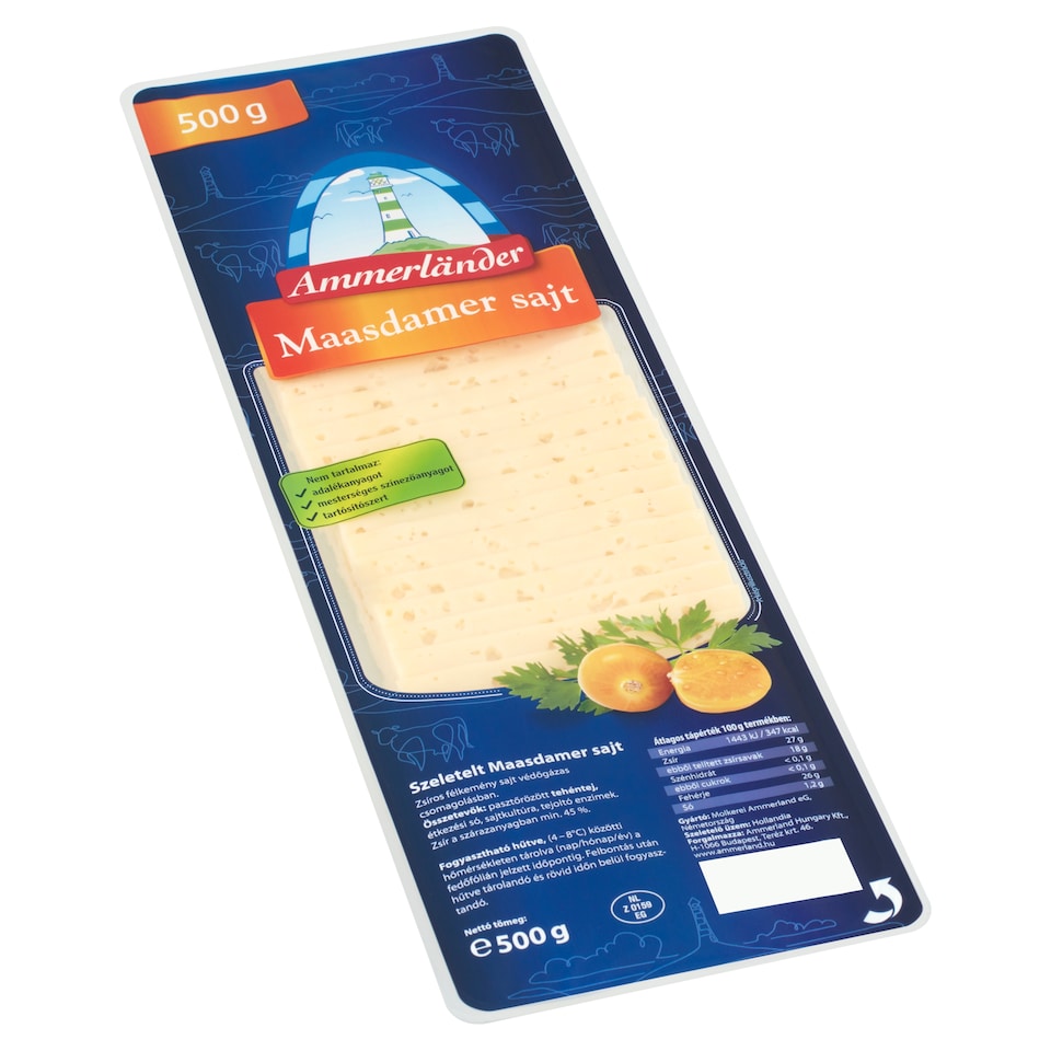 Ammerländer szeletelt maasdamer sajt 500 g  1. kép