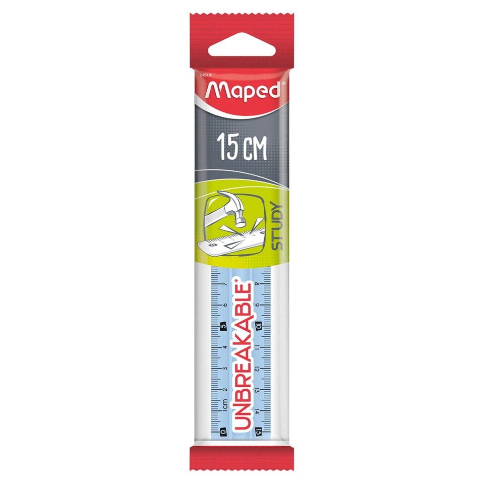 Maped Study Unbreakable Plastic Unbreakable Ruler 15 cm