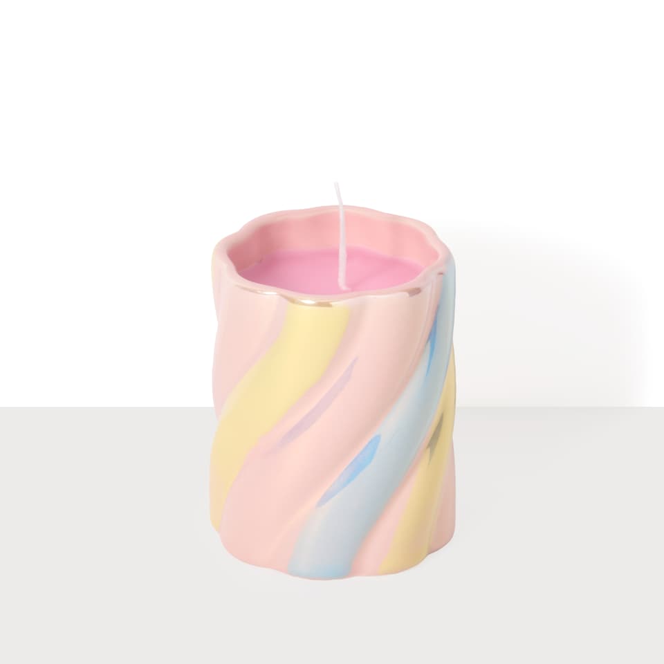 image 1 of Paperchase Something Sweet Spiral Pastel Candle 170g