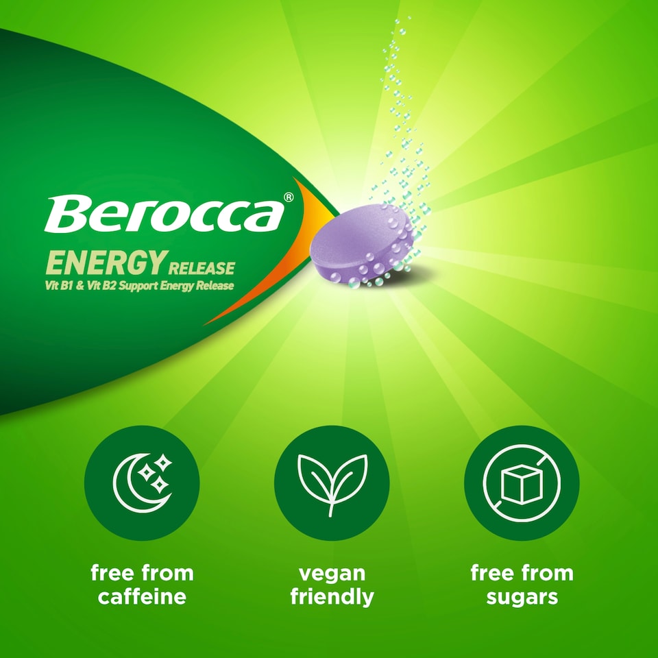 image 1 of Berocca Energy Blackcurrant Effervescent Tablets 15s 