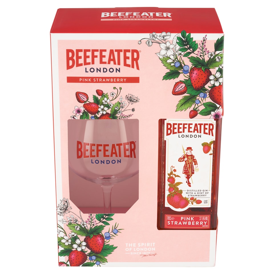image 1 of Beefeater London Pink Strawberry Gin 37.5% 70 cl + Glass