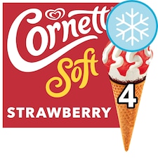 Cornetto Soft Strawberry Ice Cream Cones 4x140ml