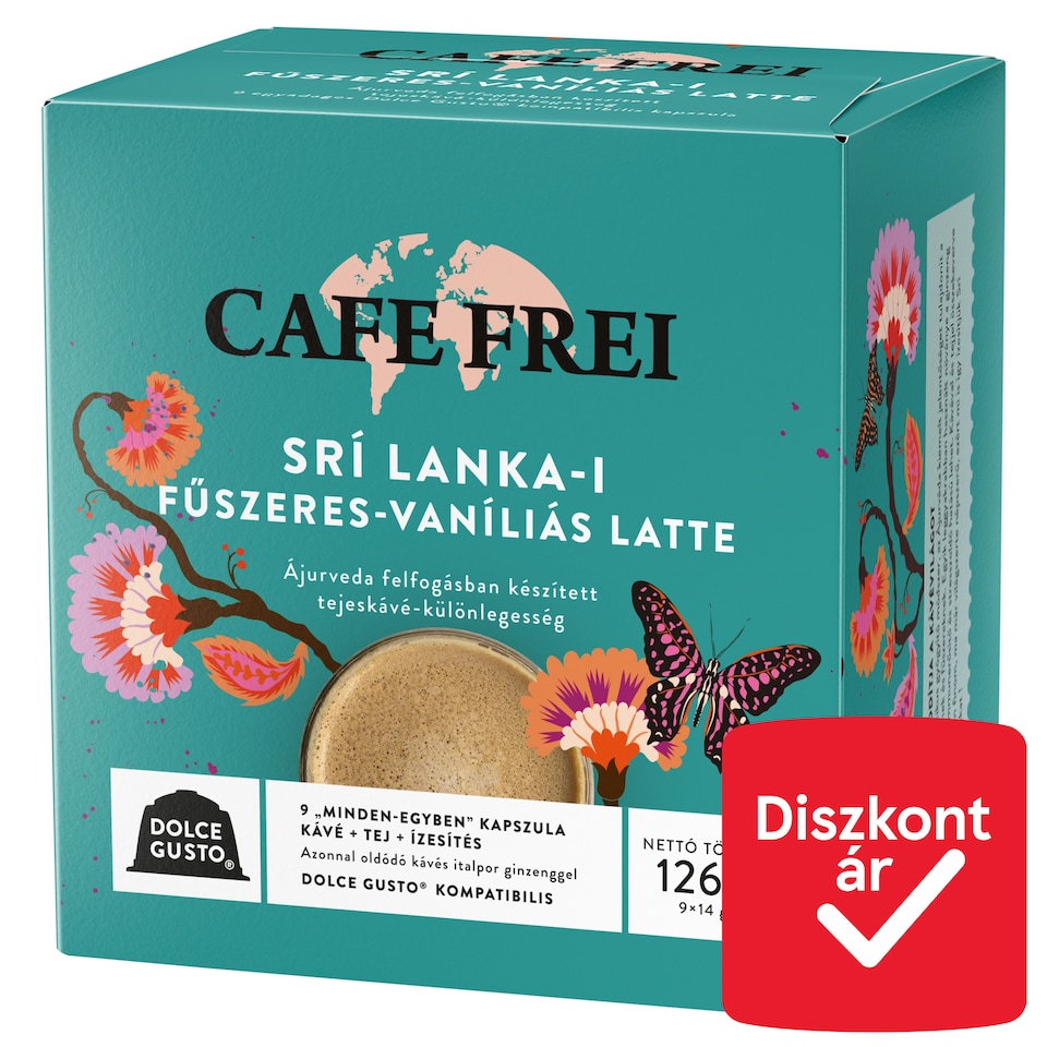 Cafe Frei Srí Lanka-i Fűszeres-Vaníliás Latte kapszula 9 x 14 g (126 g)