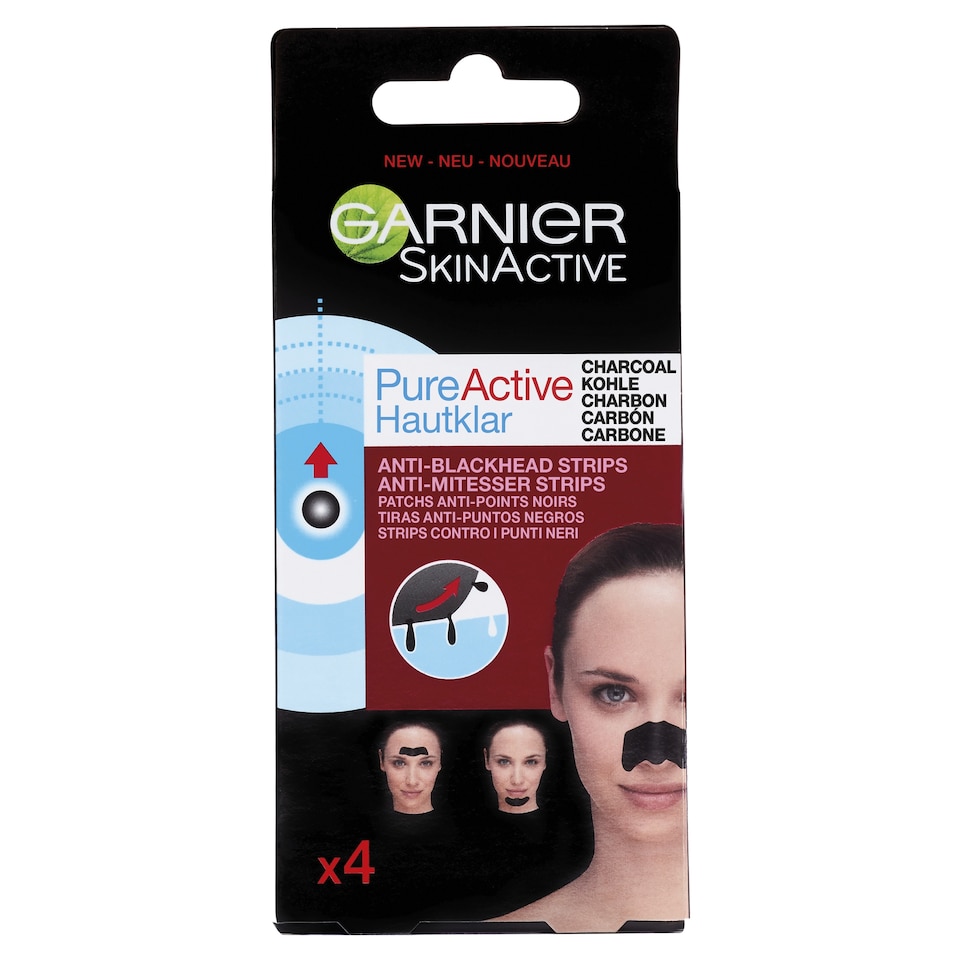 image 1 of Garnier Charcoal Anti-Blackhead Strips 4 Pack