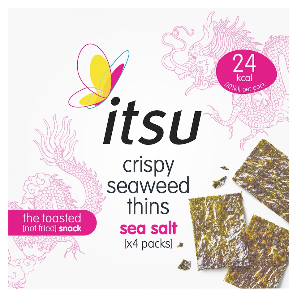 itsu sea salt crispy seaweed thins multipack 4x5g