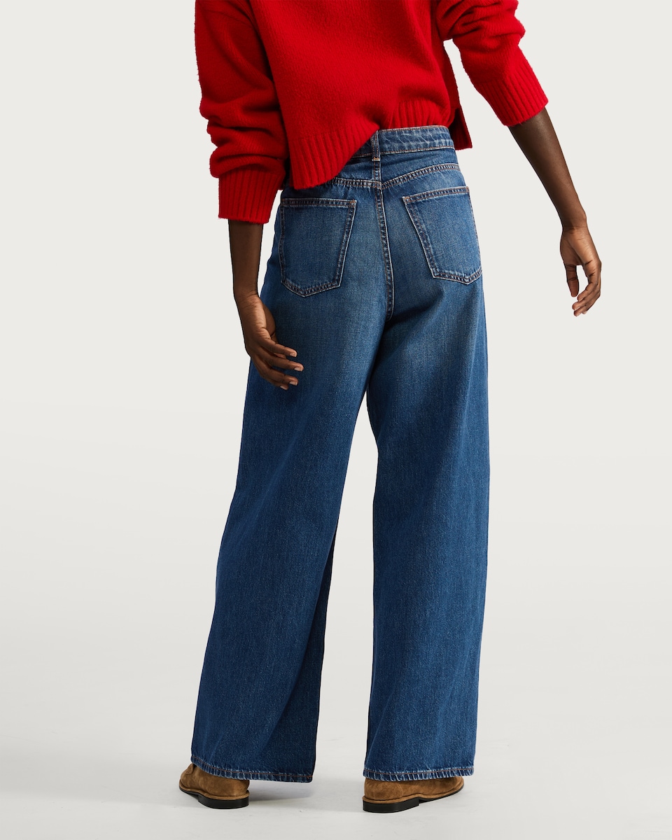 image 1 of F&F Wide Leg Jeans in Navy