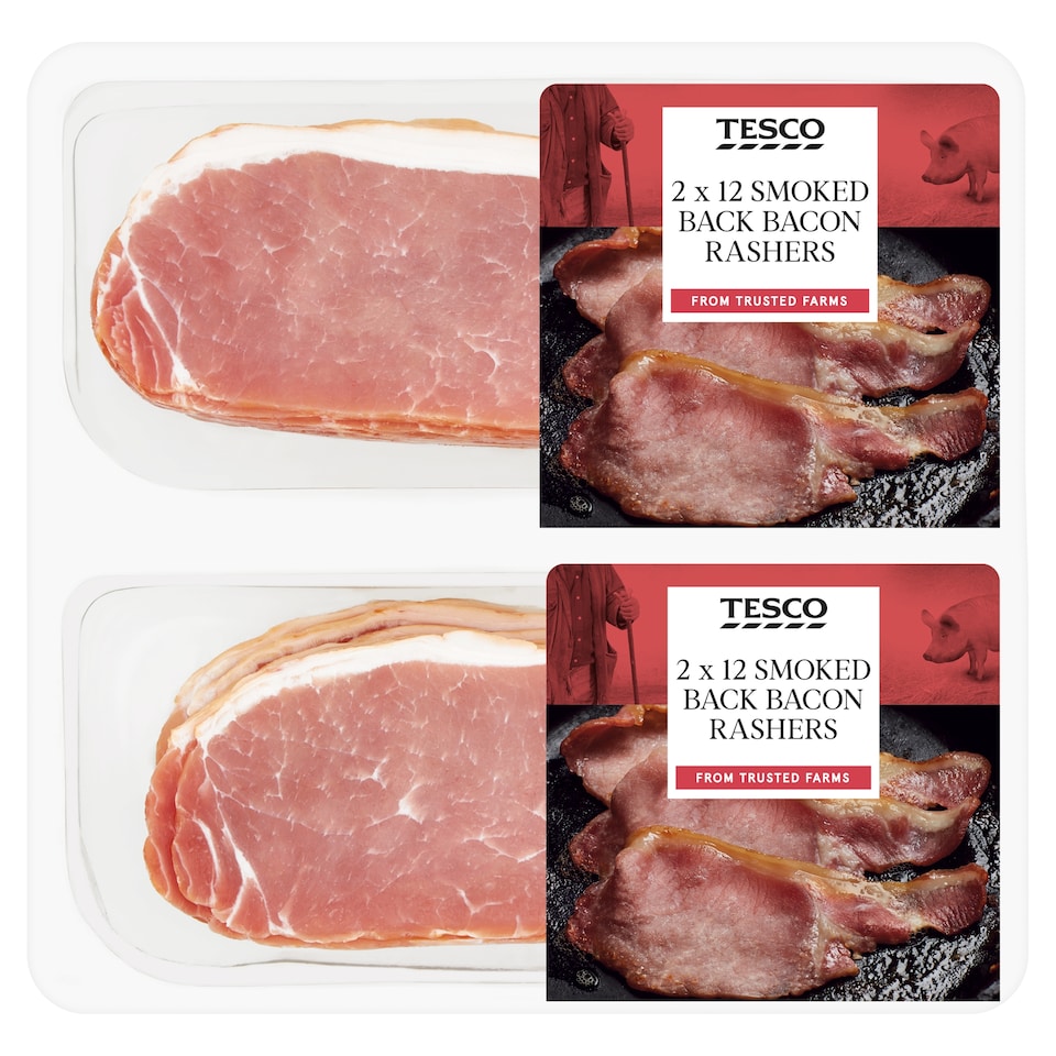 Tesco Smoked Twin Pack Back Bacon 2X360g