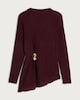 image 4 of F&F Textured Metal Accent Long Sleeved Co-ord Top in Burgundy