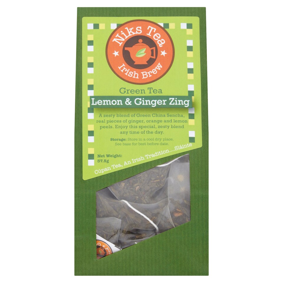 Niks Tea Lemon And Ginger Green Tea 37.5G