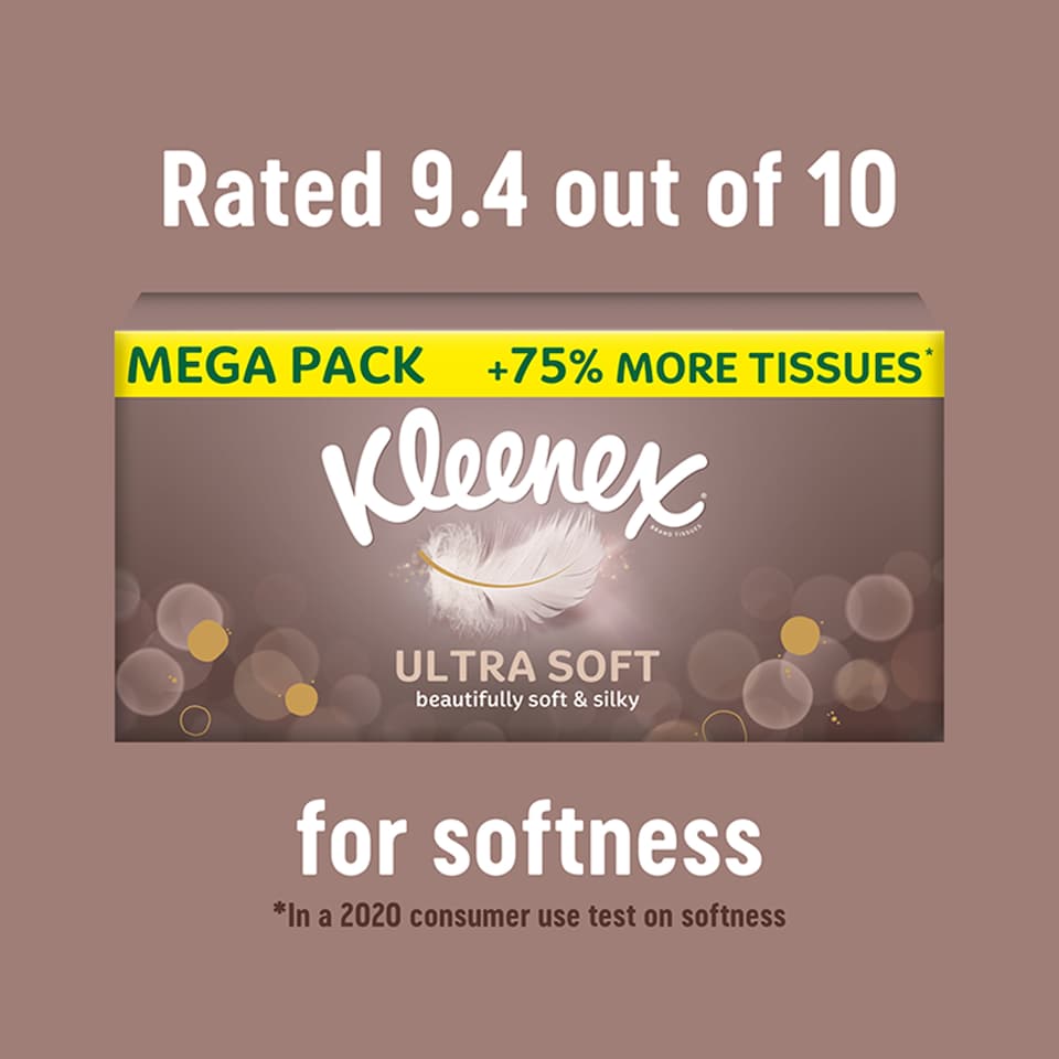 image 1 of Kleenex Ultra Soft Tissues MEGA Box 75% more tissues 112 Sheets