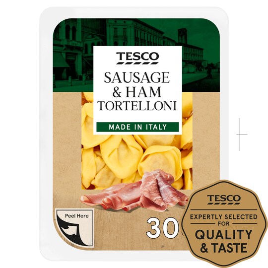 Tesco Italian Sausage & Ham Tortelloni 300G Tesco Groceries