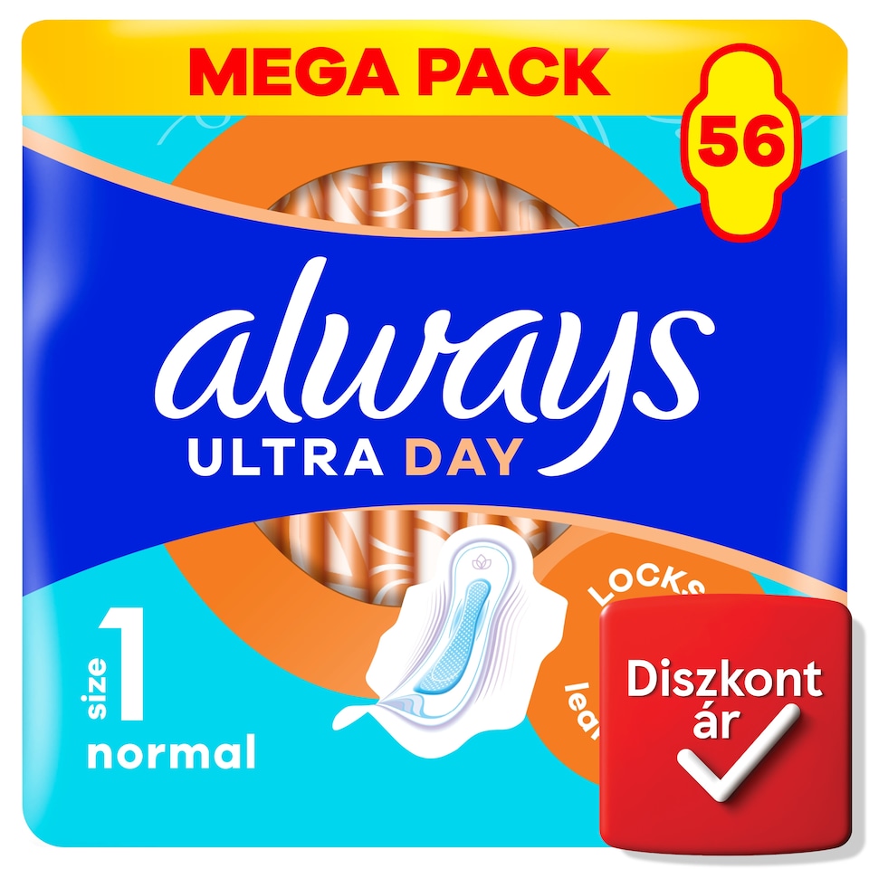 Always Ultra Day Normal Egészségügyi Betét (1-es Méret) Szárnyas Betét x 56]  1. kép