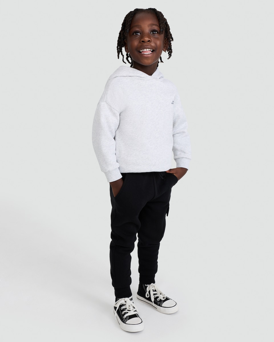 image 1 of F&F Boys Cotton Rich Cuffed Cargo Joggers in Black