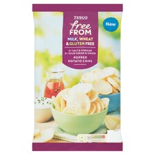 Tesco Free From Sour Cream And Salt Vinegar Potatoes Chip4x23g
