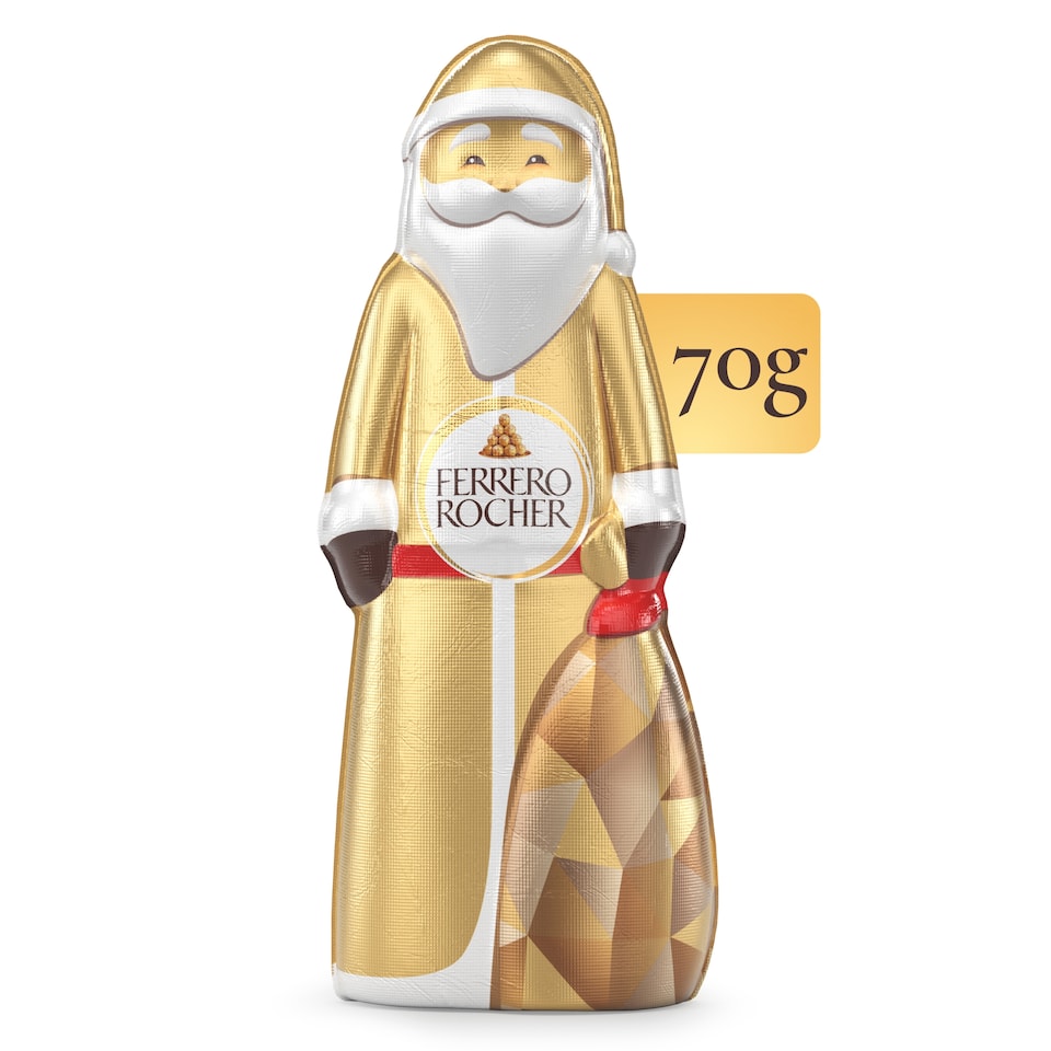 image 1 of Ferrero Rocher Santa Milk Chocolate with Crunchy Hazelnut Pieces 70g