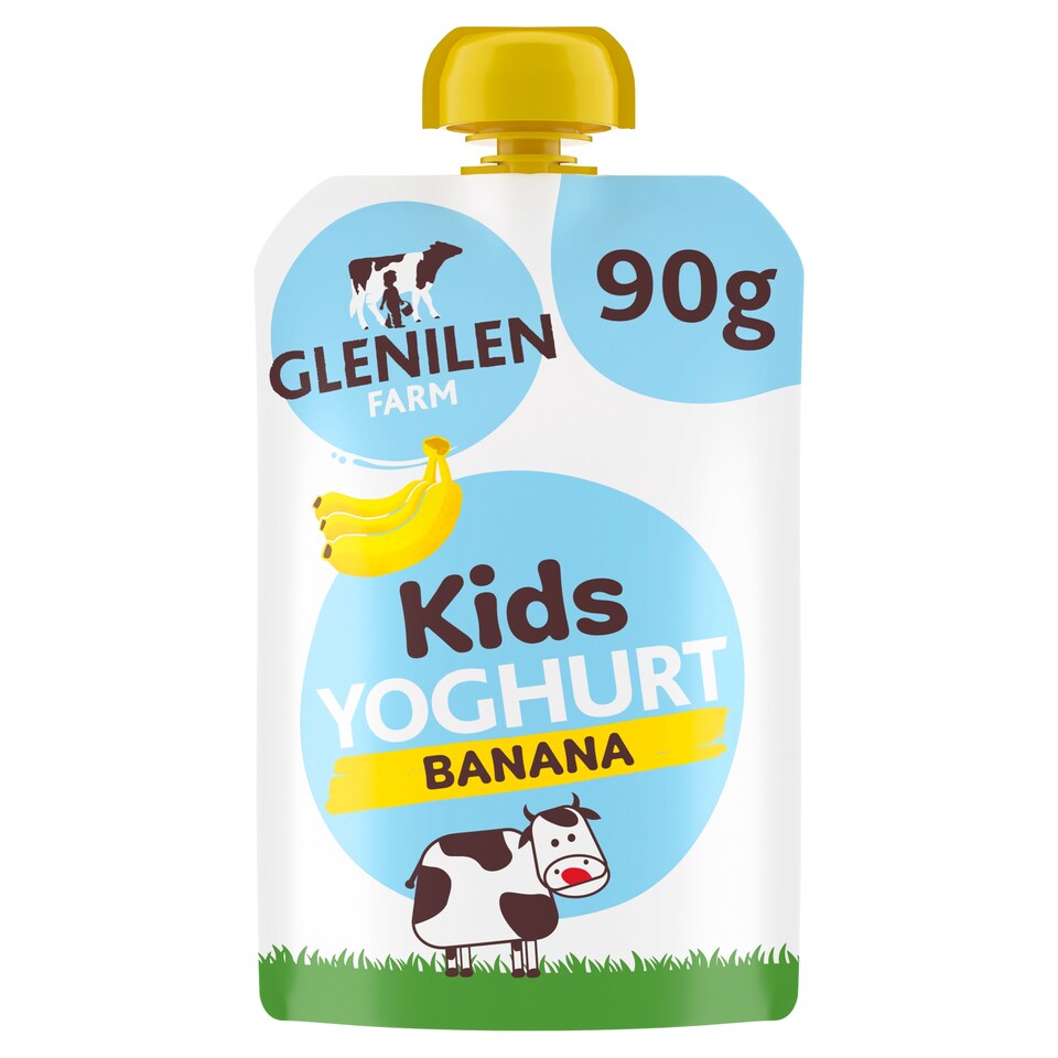 Glenilen Farm Kids Banana Yoghurt Pouch No Added Sugar 90g