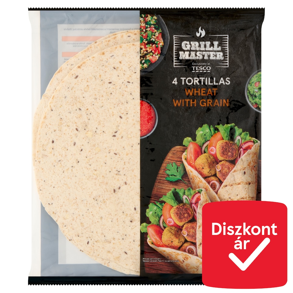 Grill Master búza tortilla lenmaggal és aztékzsályamaggal 4 x 62,5 g (250 g)