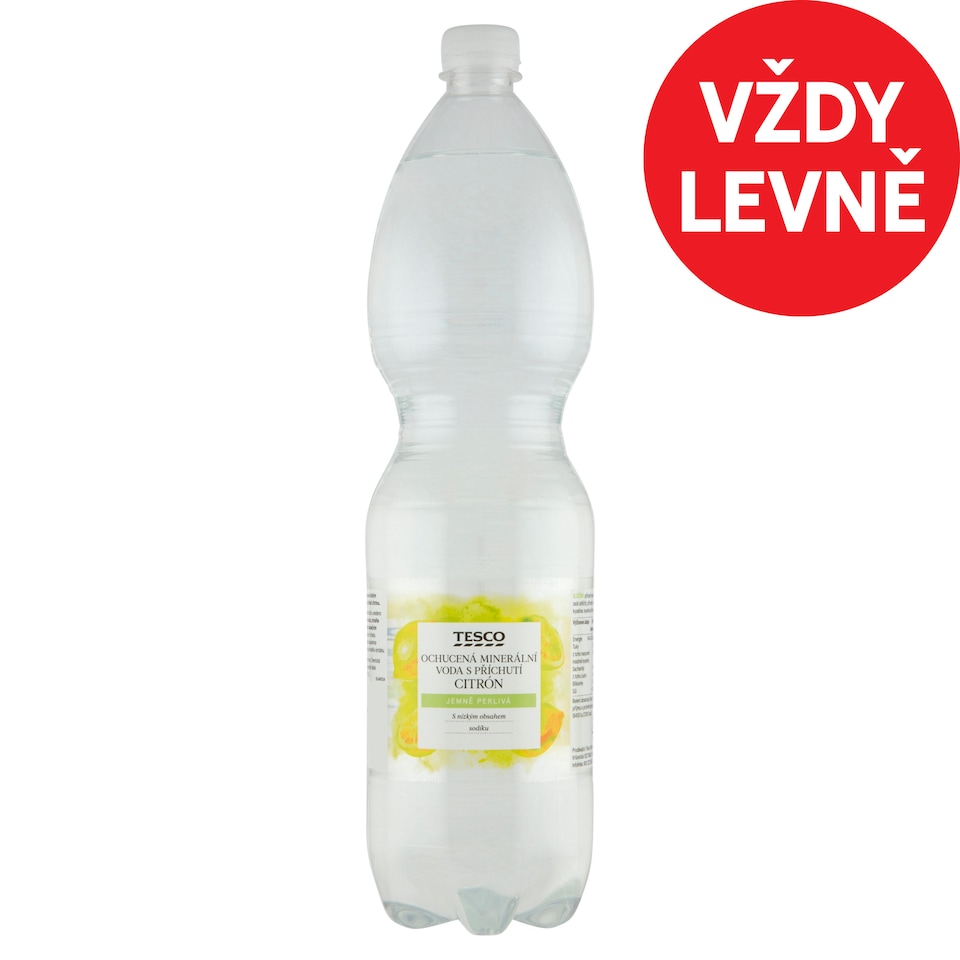 Tesco Flavored Mineral Water with Lemon Flavor 1.5L