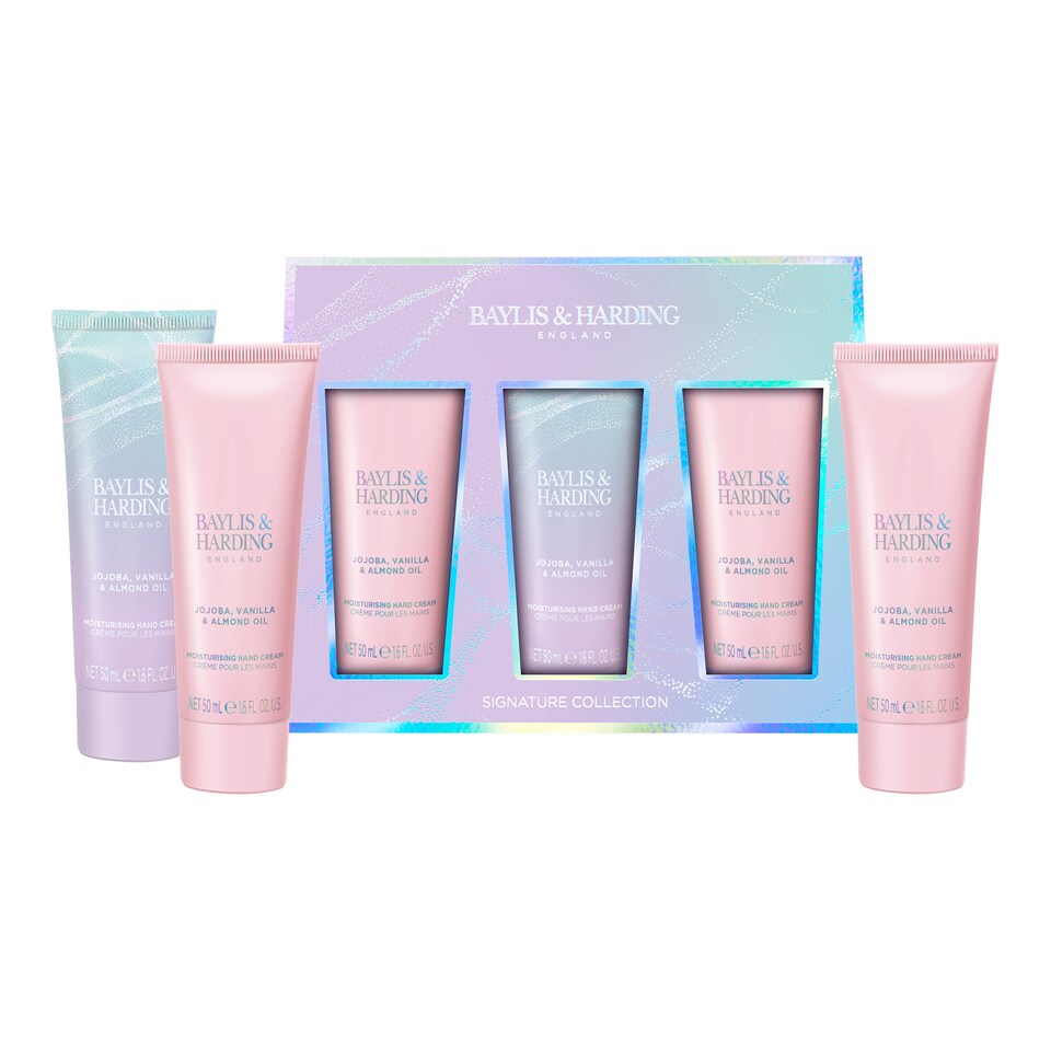 image 1 of Baylis & Harding Jojoba, Vanilla & Almond Oil Luxury Hand Treats Gift Set 3x 50ml