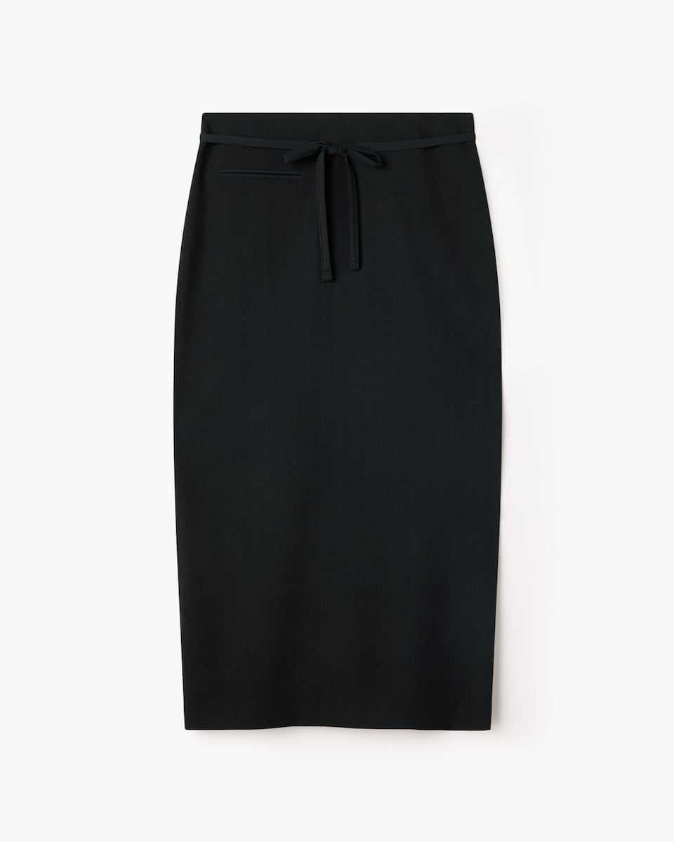 F&F Pinstripe Pencil Midi Skirt in Navy