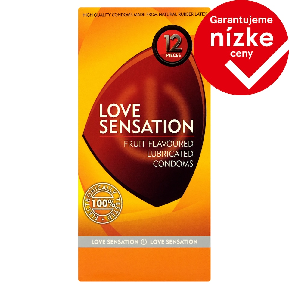 Love Sensation Fruit Flavoured Lubricated Condoms 12 pcs