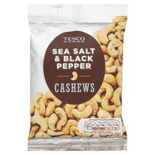 Tesco Sea Salt And Black Pepper Cashew Nuts 175G