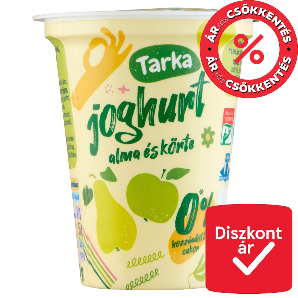 Tarka alma és körte élőflórás sovány joghurt édesítőszerekkel 150 g  1. kép