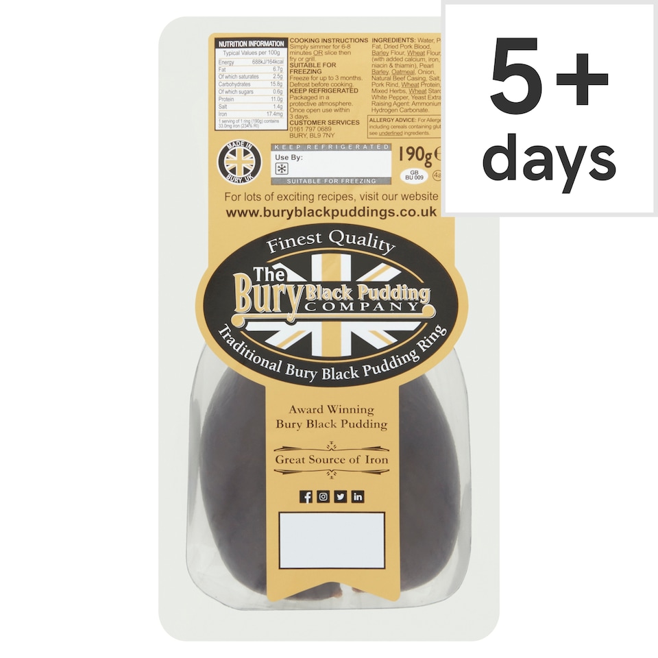 Traditional Bury Black Pudding 190G