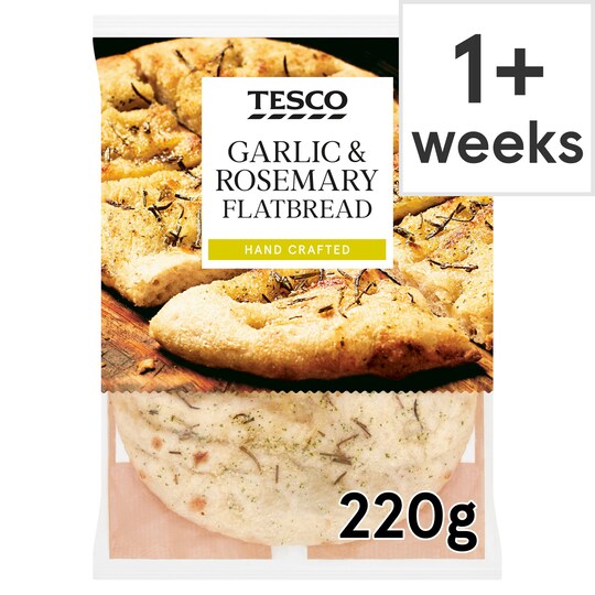 Tesco Garlic & Rosemary Flatbread 220G Tesco Groceries