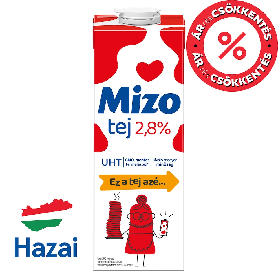Mizo UHT Semi-Fat Milk 2,8% 1 l