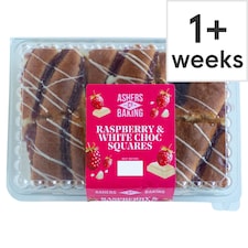 Ashers Raspberry & White Chocolate Sponge Square6pk