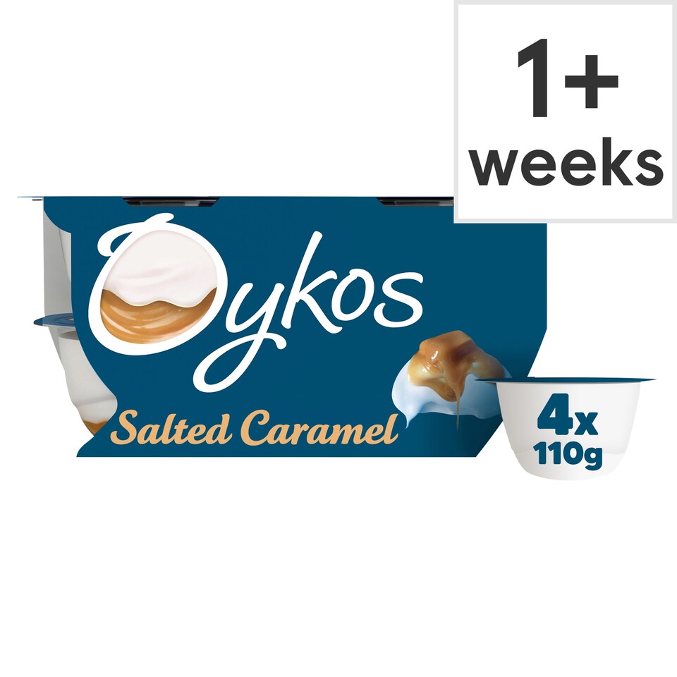 image 1 of Oykos Salted Caramel Luxury Greek Style Yoghurt Dessert 4x110g