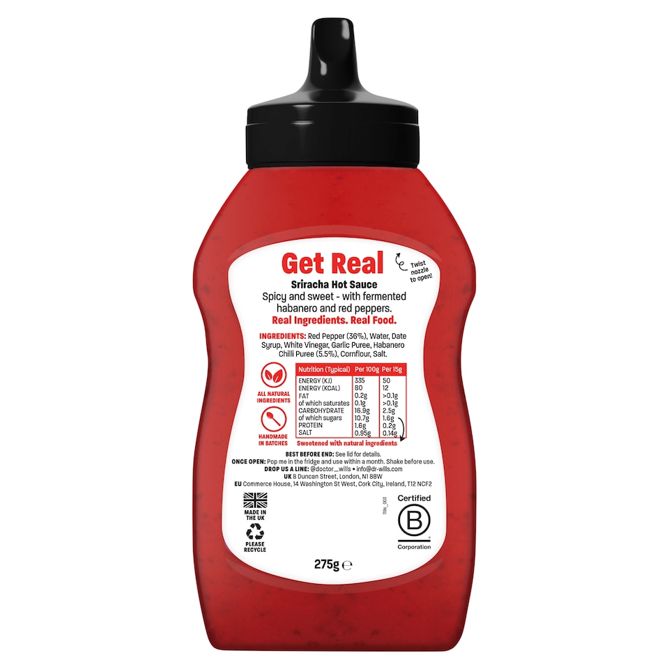 image 1 of Dr Wills Sriracha Hot Sauce 275g