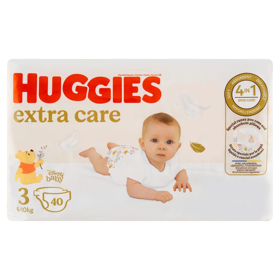 image 1 of Huggies Extra Care Diapers Size 3, Children 6-10 kg 40 pcs