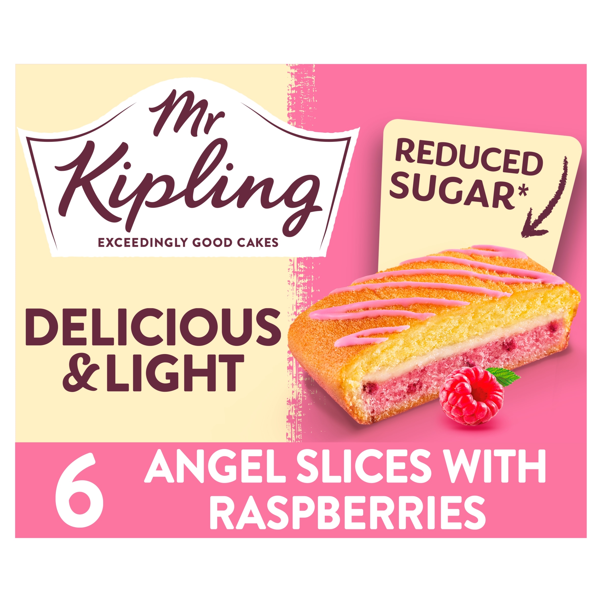 Mr Kipling Reduced Sugar Angel Cake Slices 6 pack