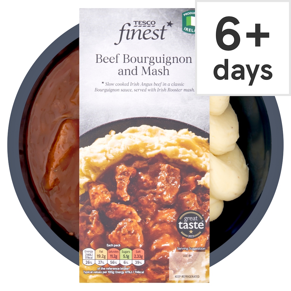 Tesco Finest Beef Bourguignon And Mash 450G