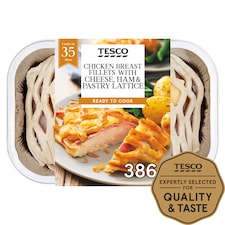 Tesco Cheese, Ham & Pastry Chicken Breasts 2 Pack 386G