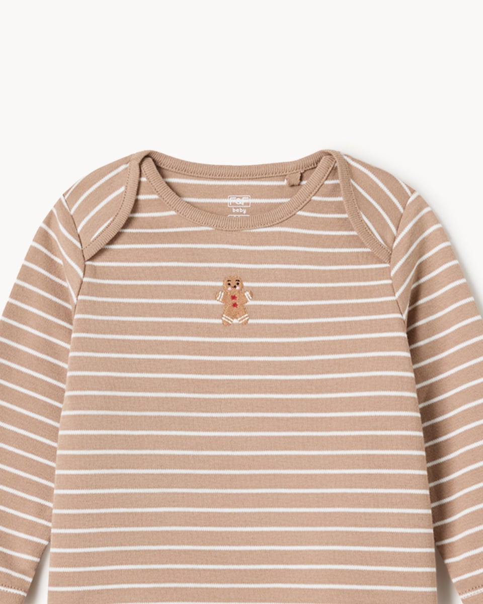 image 1 of F&F Baby 2-Pack Pure Cotton Christmas Pyjama Sets in Neutral