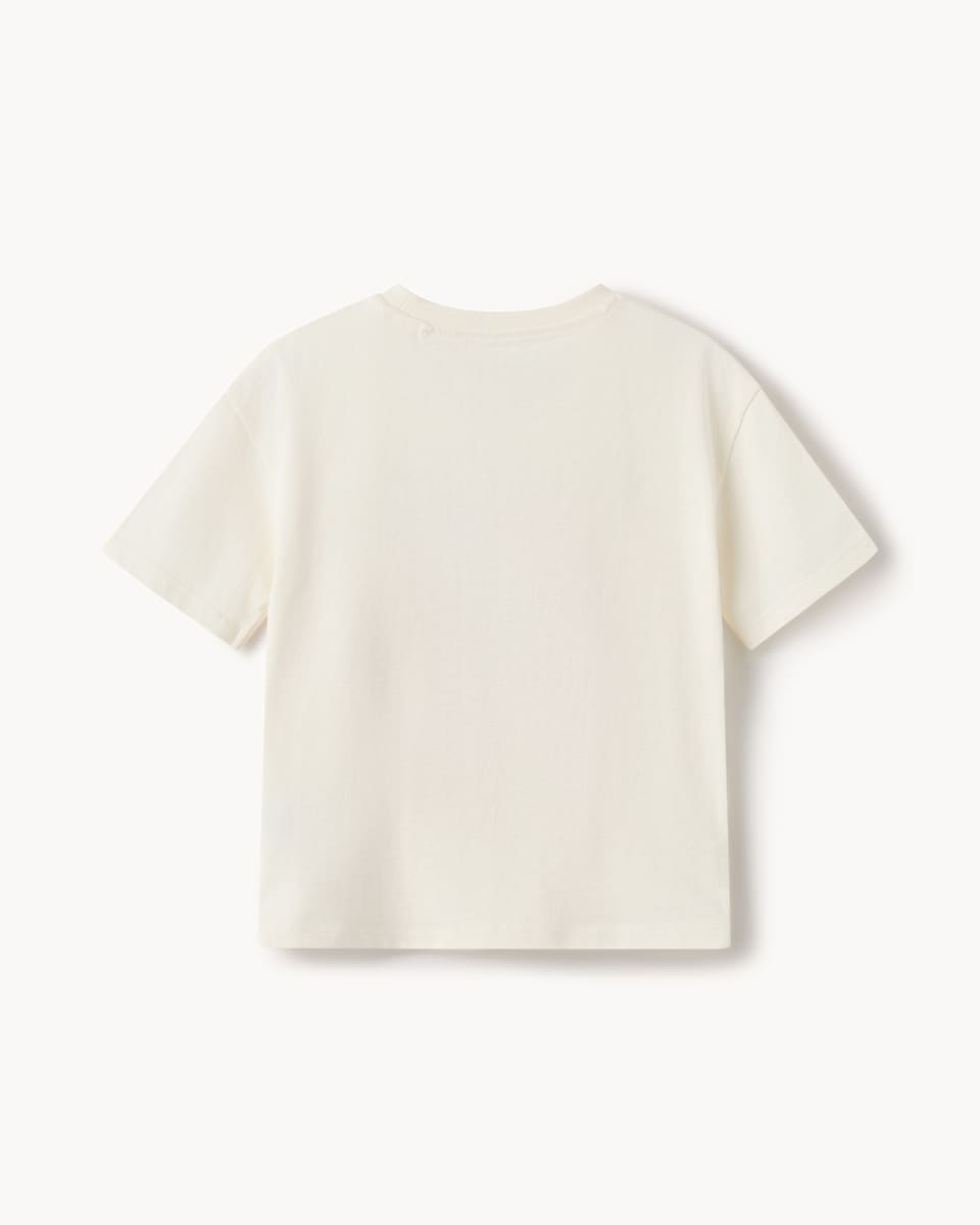 image 1 of F&F Girls Pure Cotton Jam T-Shirt in White