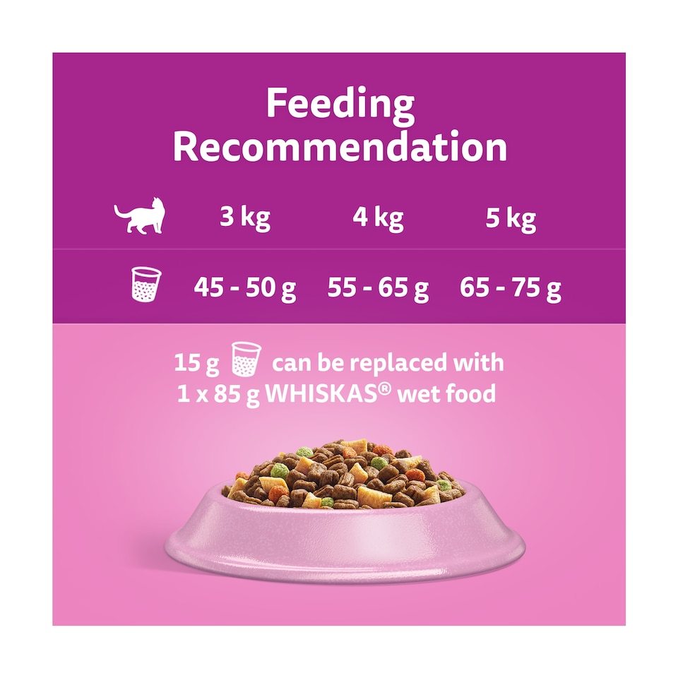 image 1 of Whiskas Adult 1+ Dry Cat Food Biscuits Salmon 1.9Kg
