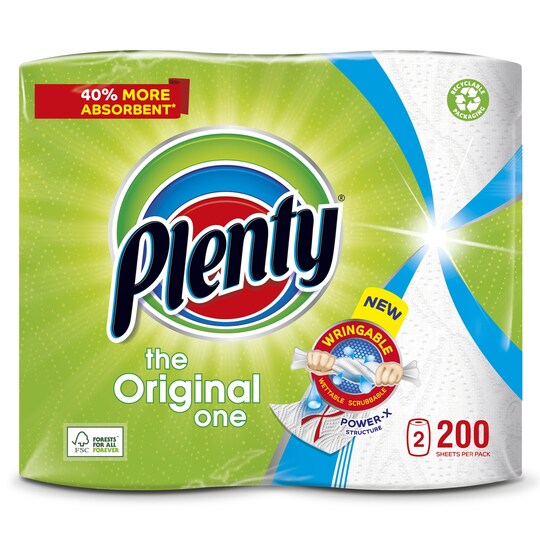 Plenty White Kitchen Roll 200 Sheets Tesco Groceries