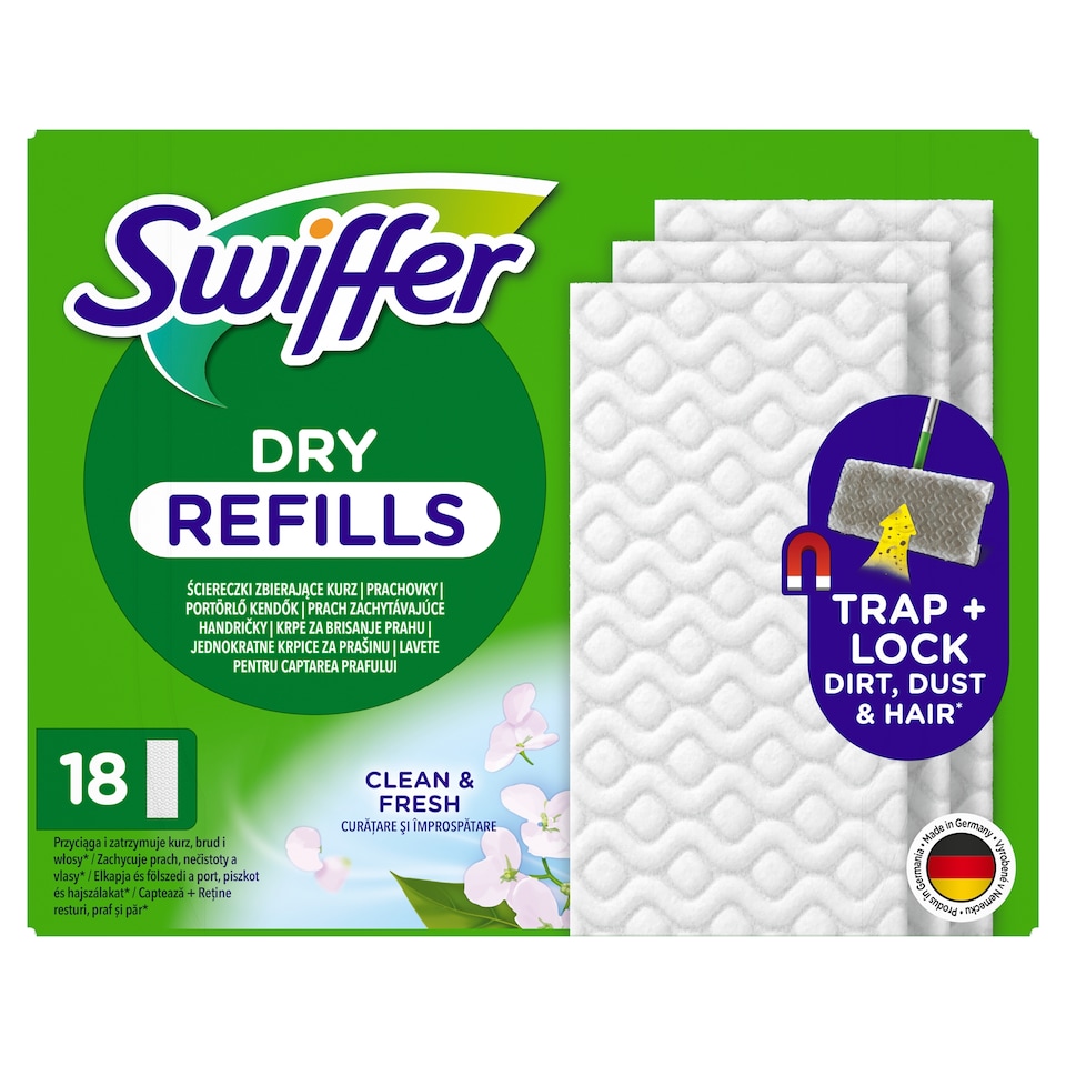 image 1 of Swiffer Náhradné Suché Handričky 18 Zozbierajú, Zachytia A Uzamknú Prach
