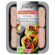 Tesco Finest 8 Pork, Bacon & Cheese Mini Hot Dogs 360g